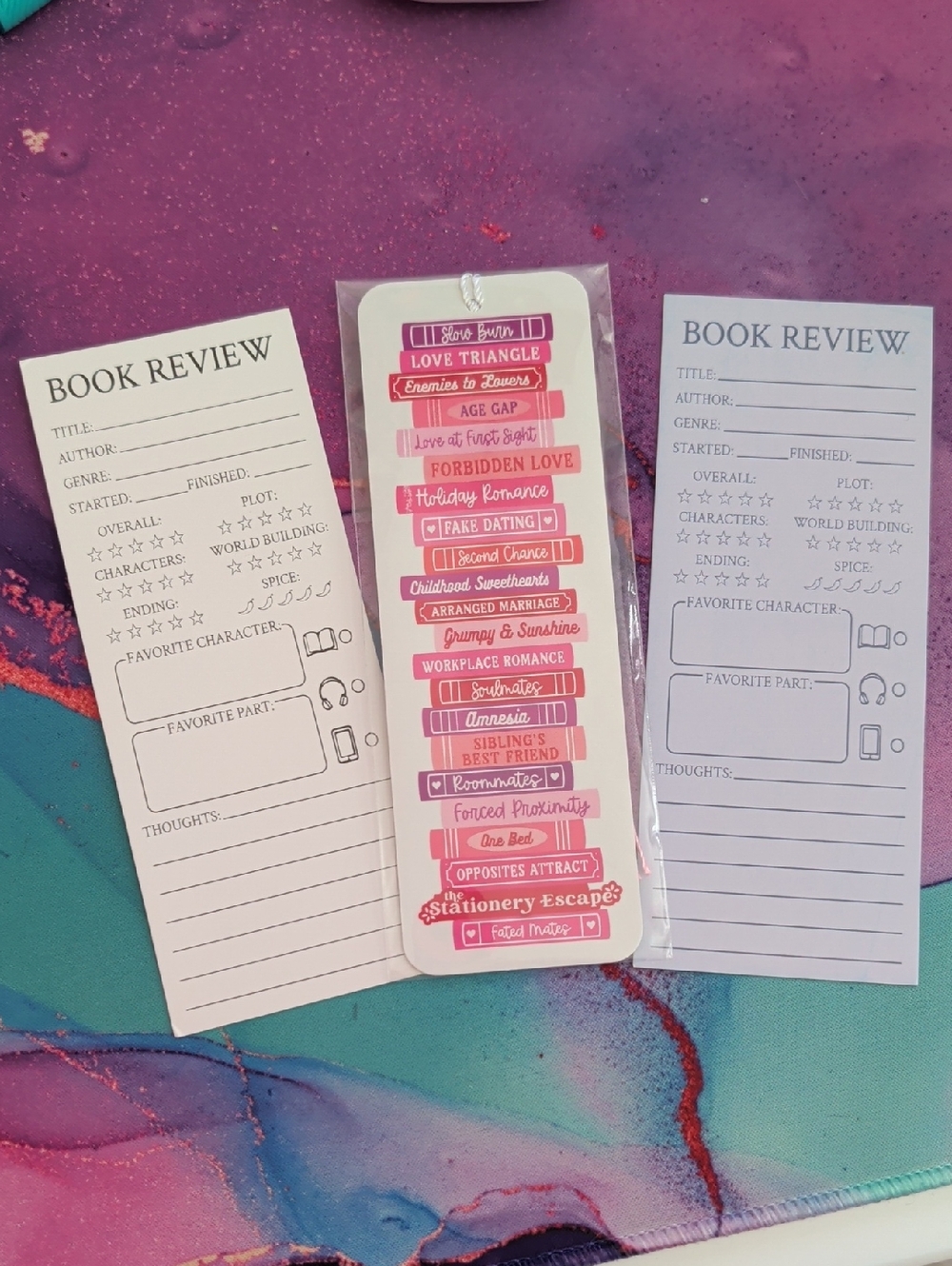 Romance-Themed Bookish Bookmark Set